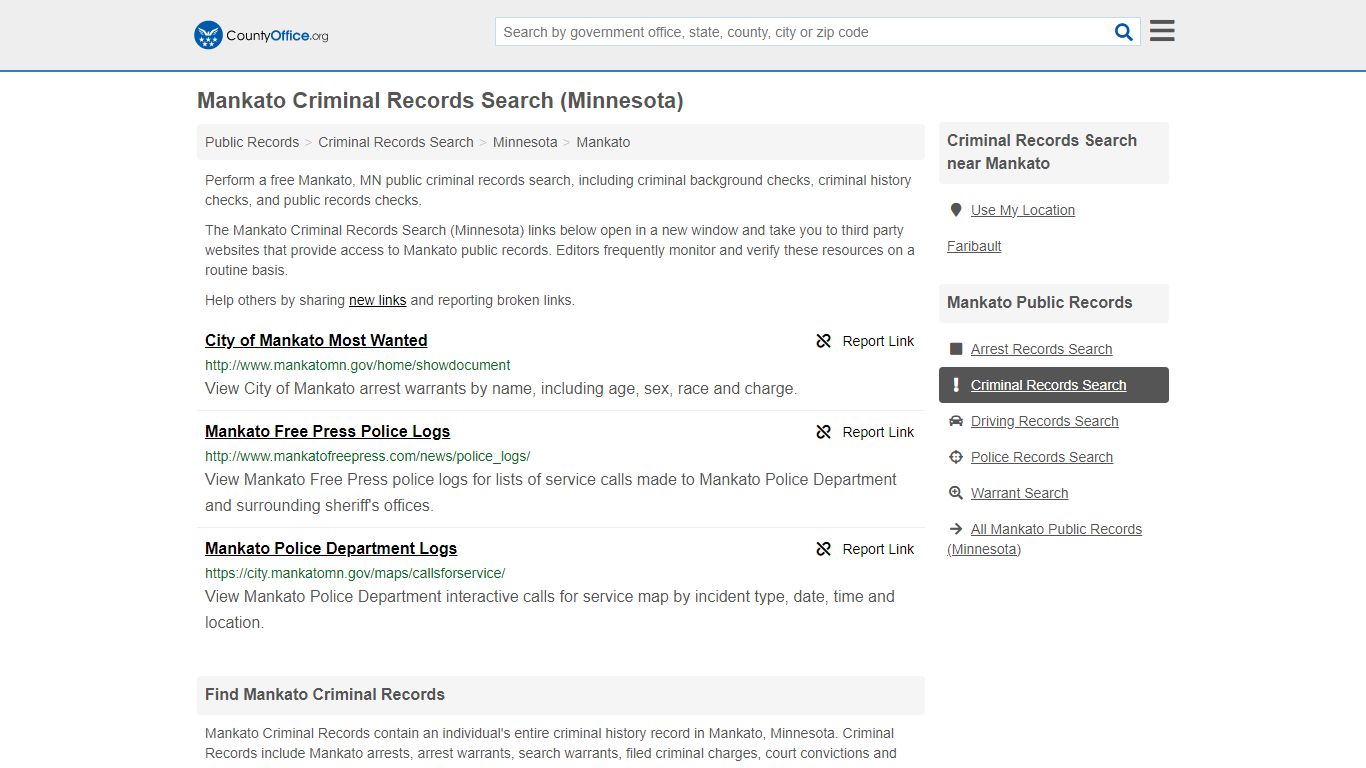 Criminal Records Search - Mankato, MN (Arrests, Jails & Most Wanted ...